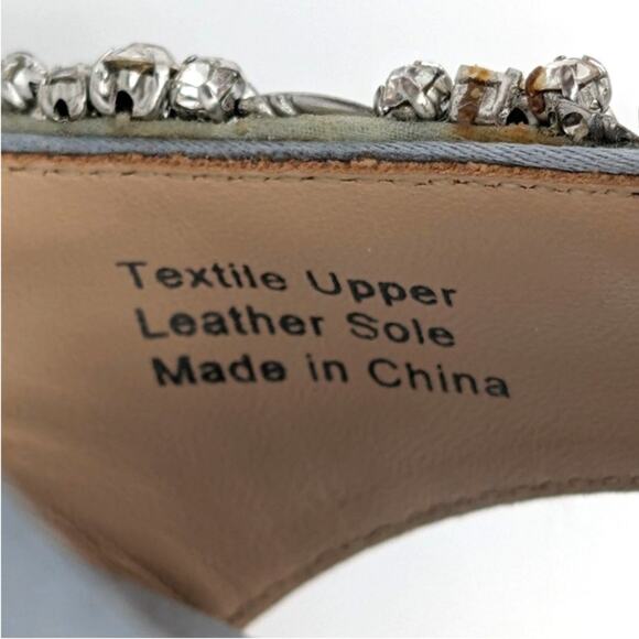 Badgley Mischka Rider Embellished Ankle Strap Sandal Whisper Blue Sz US7.5 EU38 - Picture 7 of 12